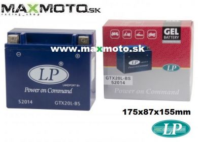 Batéria gélová LP GTX20L-BS, 18Ah (250A), 175x87x155