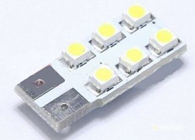 LED autožiarovka 6xSMD3528 W5W T10