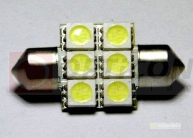 LED žiarovka sulfit, 31mm 6xSMD5050 C5W C10W