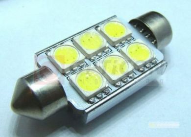 LED žiarovka sulfit, 6xSMD C10W 39mm CAN-BUS