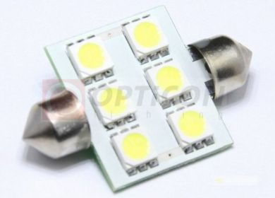 LED žiarovka sulfit, 39mm 6xSMD5050 C5W C10W