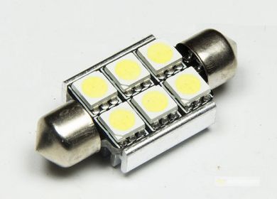 LED žiarovka sulfit 36mm 6x SMD 5050 C5W C10W 12V CANBUS