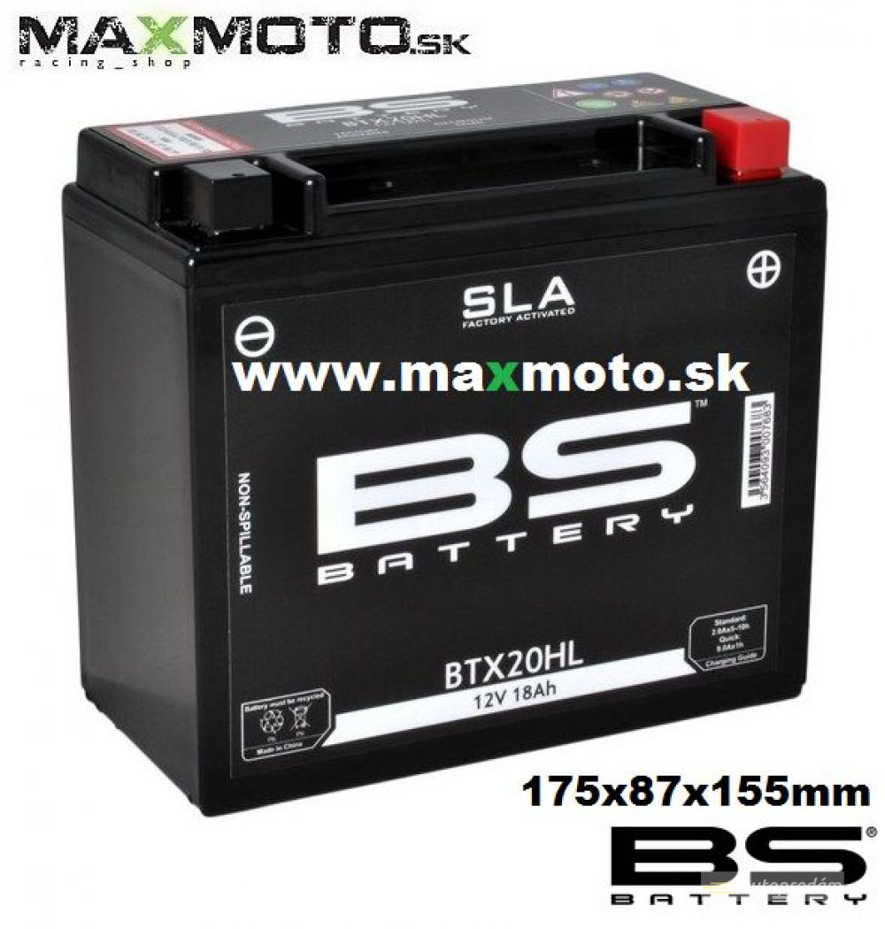 Batéria gélová BTX20HL, 18Ah (270A), 175x87x155